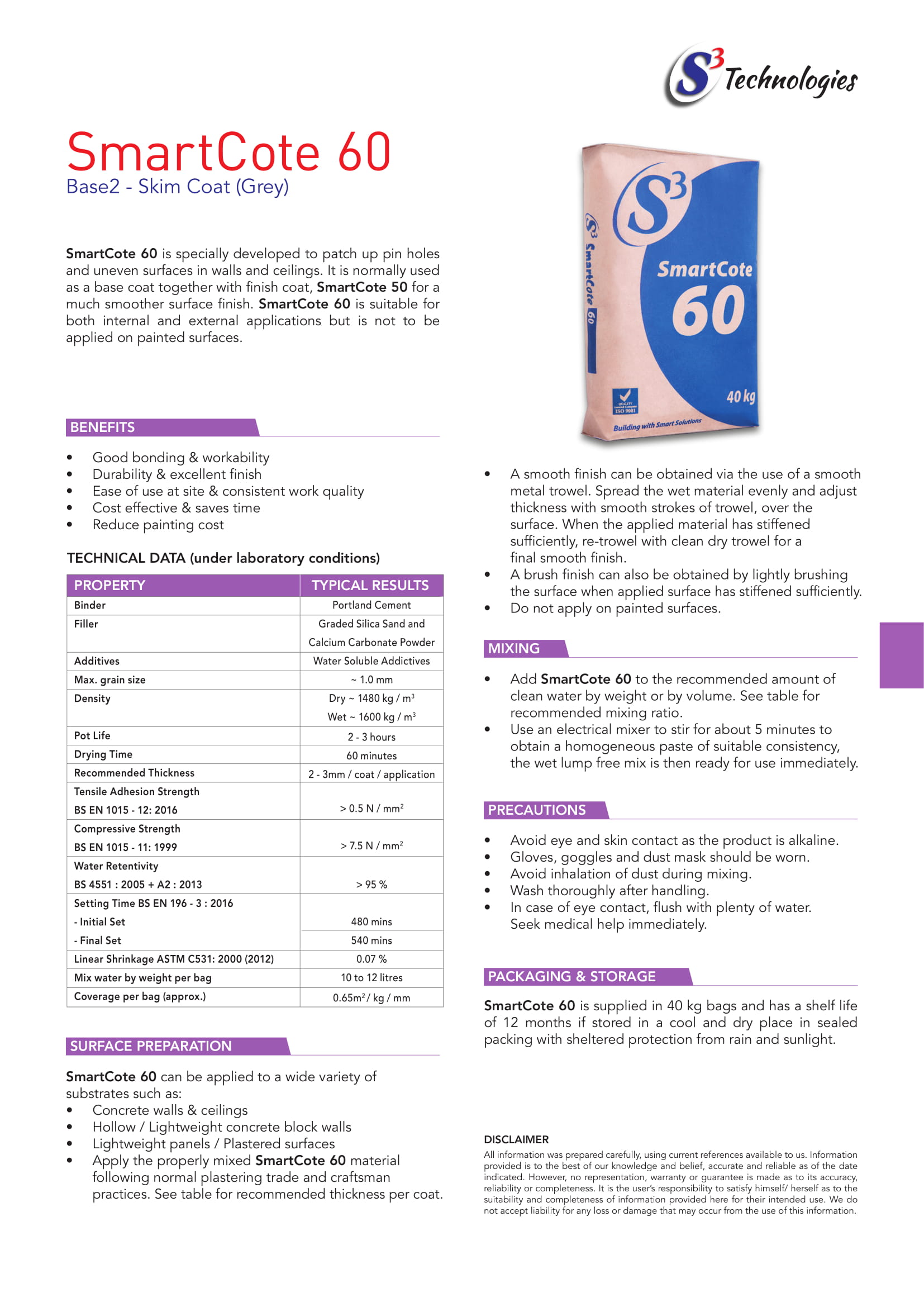 SmartCote 60 | Grey Skim Coat Base
