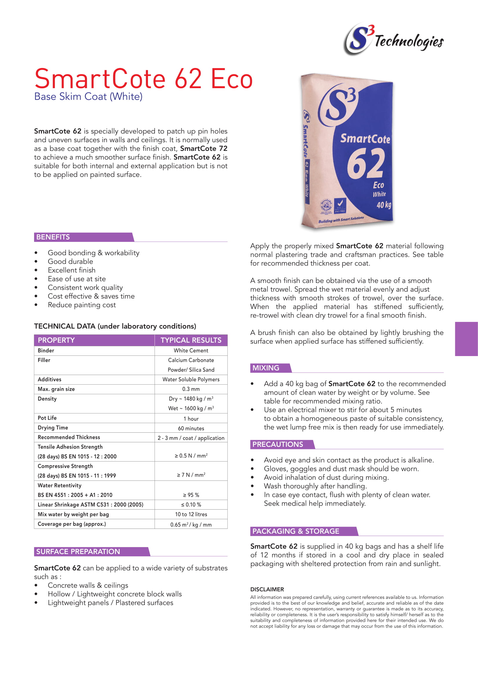 SmartCote 62 | White Skim Coat Base